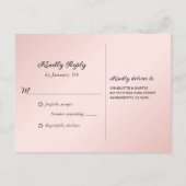 Minimalistische Blush en Black Wedding RSVP-Briefk Uitnodiging Briefkaart (Achterkant)