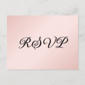 Minimalistische Blush en Black Wedding RSVP-Briefk Uitnodiging Briefkaart (Voorkant)