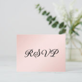 Minimalistische Blush en Black Wedding RSVP-Briefk Uitnodiging Briefkaart (Staand voorkant)