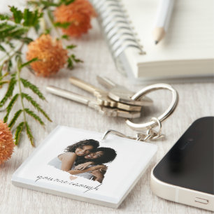 Minimalistische Blush Heart - Je bent genoeg - Sleutelhanger