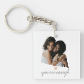 Minimalistische Blush Heart - Je bent genoeg - Sleutelhanger (voorkant)