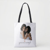 Minimalistische Blush Heart - Je bent genoeg - Tote Bag (Voorkant)