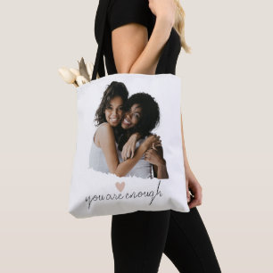 Minimalistische Blush Heart - Je bent genoeg - Tote Bag