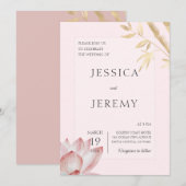 Minimalistische Blush Japans Bamboe Aziatisch Brui Kaart (Voorkant / Achterkant)