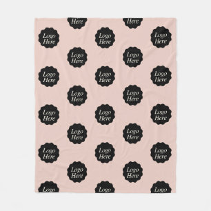 Minimalistische Blush Kleur Custom Company Logo Fleece Deken