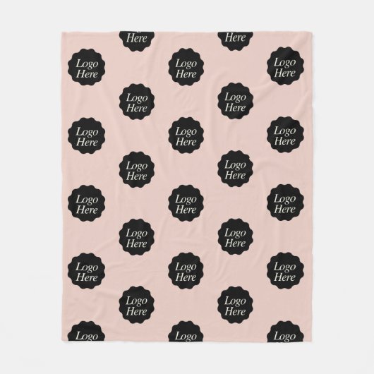 Minimalistische Blush Kleur Custom Company Logo Fleece Deken (Voorkant)