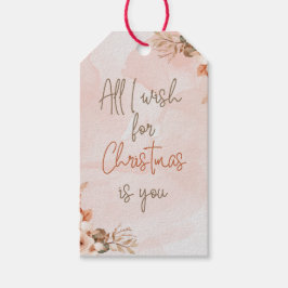 Minimalistische Blush Koppel Kerstcadeautag Cadeaulabel