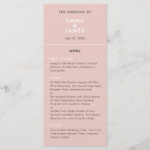 Minimalistische Blush-omgekeerde trouwkaart | QR | Menu (Voorkant)