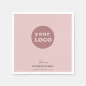 Minimalistische Blush Pink Custom Business Logo Servet (Voorkant)
