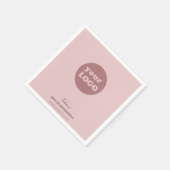 Minimalistische Blush Pink Custom Business Logo Servet (Hoek)