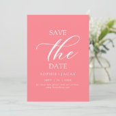 Minimalistische Blush Pink Elegant Save the Date Kaart (Staand voorkant)