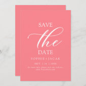 Minimalistische Blush Pink Elegant Save the Date Kaart (Voorkant / Achterkant)