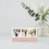 Minimalistische Blush Pink fotocollage fotograaf Visitekaartje (Staand voorkant)