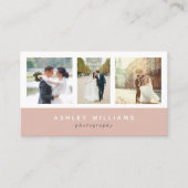 Minimalistische Blush Pink fotocollage fotograaf Visitekaartje (Voorkant)