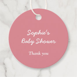 Minimalistische Blush Roze Baby shower Favor Tags Bedankjes Labels