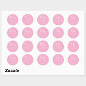 Minimalistische Blush Roze bruiloft Ronde Sticker (Vel)