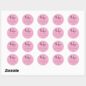 Minimalistische Blush Roze bruiloft Ronde Sticker (Vel)