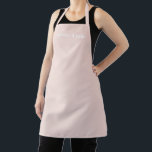 Minimalistische blush roze Custom Name elegant Schort<br><div class="desc">Pas Naam tekst monogram minimalistische blush roze wit Schort aan Pas aan,  personaliseer met naam,  citaat,  uitdrukking,  of tekst Groot voor koks,  koks,  aardewerk,  keramiek,  ambachten,  werk,  keuken,  bakken,  bbq,  grill,  en ook bedrijven en winkels,  enz</div>