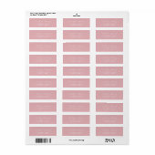 Minimalistische Blush Roze Elegant Trouwadres Etiket (Full Sheet)