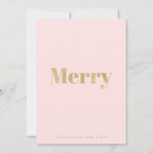 Minimalistische Blush Roze & Goud Vrolijke Kerst K