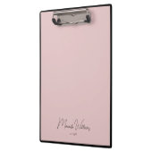 Minimalistische Blush Roze Handgeschreven Aangepas Klembord (Links)