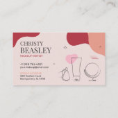 Minimalistische Blush Roze Make-up Artiest Visitekaartje (Achterkant)