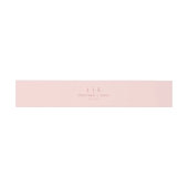 Minimalistische Blush Roze Monogram Bruiloft Uitnodigingen Wikkel (Vlak)