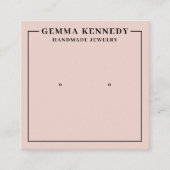 Minimalistische Blush Roze Oorbel Display Kaart Vierkante Visitekaartje (Voorkant)