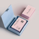 Minimalistische Blush Roze QR Code Visitekaartje
