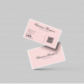 Minimalistische Blush Roze QR Code Visitekaartje