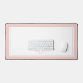 Minimalistische Blush Roze Script Twee Rand Monogr Bureaumat (Keyboard & Muis)