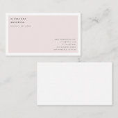 Minimalistische Blush Roze Witte Grens Visitekaart Visitekaartje (Voorkant / Achterkant)