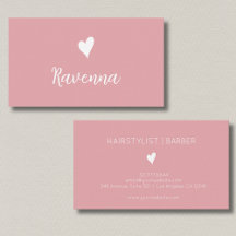 Minimalistische Blush Roze Witte Hart Kappers Naam