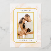 Minimalistische Blush Waterverf Vrolijk Kerstfeest Folie Feestdagenkaart (Voorkant)