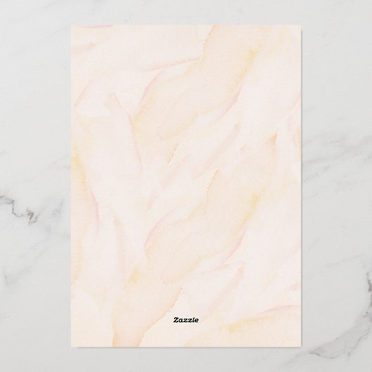 Minimalistische Blush Waterverf Vrolijk Kerstfeest Folie Feestdagenkaart (Achterkant)