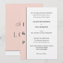 Minimalistische Blush Witte Monogram