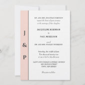 Minimalistische Blush Witte Monogram Kaart (Voorkant)
