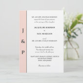 Minimalistische Blush Witte Monogram Kaart (Staand voorkant)