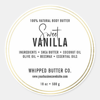 Minimalistische Body Butter Small Business Gold| L Ronde Sticker
