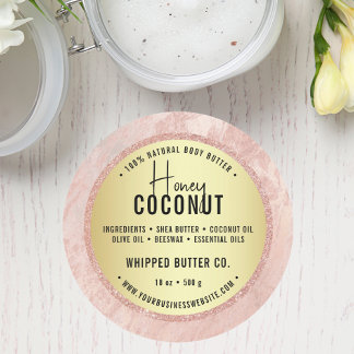Minimalistische Body Butter Small Business Roze | Ronde Sticker