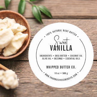 Minimalistische Body Butter Small Business Zwart | Ronde Sticker