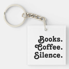 Minimalistische boeken Coffee Silence Acryl Sleute Sleutelhanger