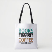 Minimalistische boeken en koffieliefhebber tote bag (Voorkant)