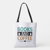 Minimalistische boeken en koffieliefhebber tote bag (Achterkant)