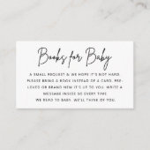 Minimalistische boeken voor Baby shower Enclosure  Informatiekaartje (Voorkant)