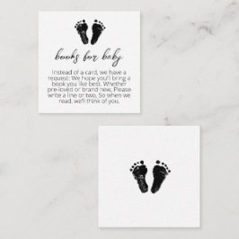 Minimalistische boeken voor Baby shower Informatiekaartje