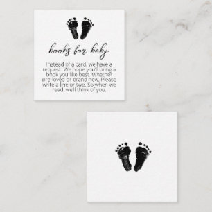 Minimalistische boeken voor Baby shower Informatiekaartje