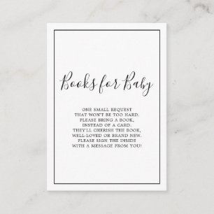 Minimalistische boeken voor Baby shower Kaart