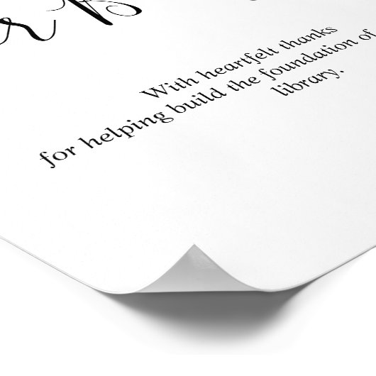 Minimalistische boeken voor Baby shower Sign Poster (Hoek)