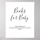 Minimalistische boeken voor Baby shower Sign Poster (Voorkant)